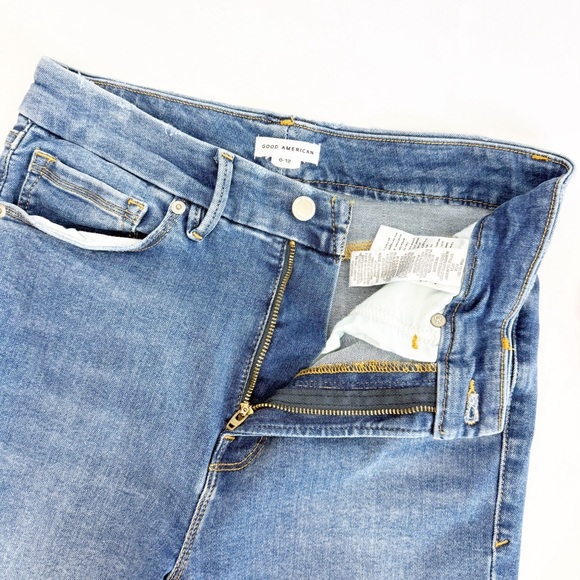 Good American Always Fits Good Legs Straight Mid To High Rise Jeans Indigo 316 - Picture 8 of 14